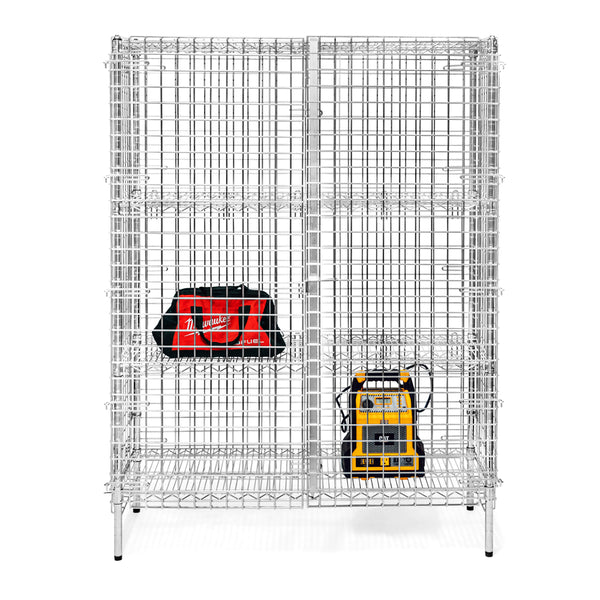 18"d Chrome Wire Security Cages with 2 Adjustable Shelves