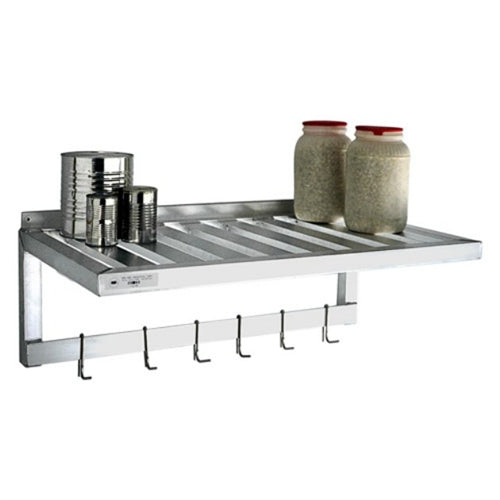 20"d T-Bar Aluminum Wall Shelves w/ Hanger and Hooks