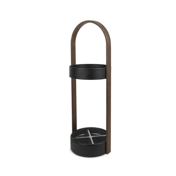 Hub Umbrella Stand Black/Walnut