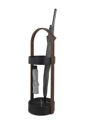 Hub Umbrella Stand Black/Walnut