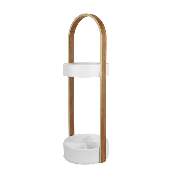 Hub Umbrella Stand White/Natural