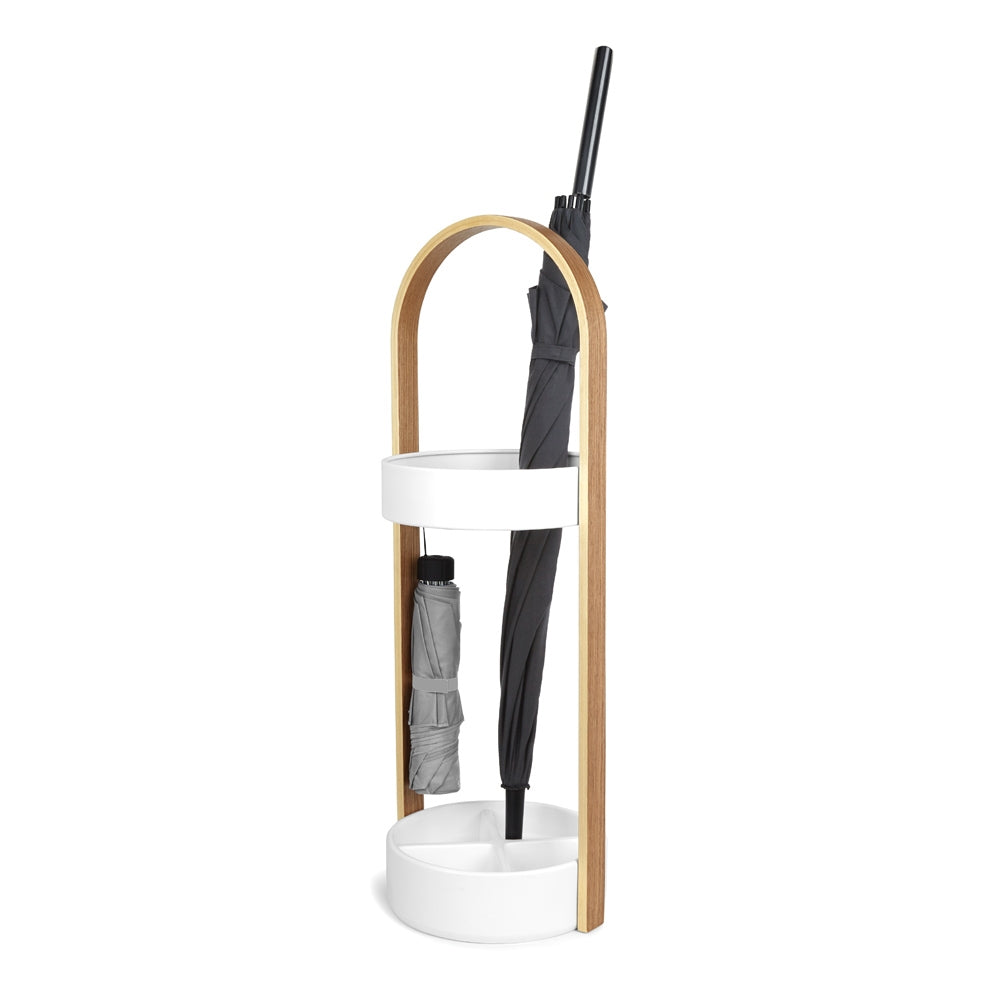 Hub Umbrella Stand White/Natural