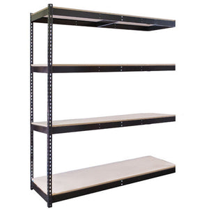 4-Shelf Black Double Rivet Shelving Add-On Units - 18"d