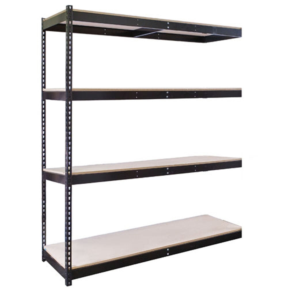 18"d 4-Shelf Heavy-Duty Boltless Shelving Add-On Units - Black