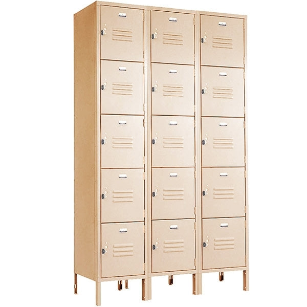 5 Tier Lockers - 12"d x 12"w x 66"h - Champagne