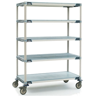 MetroMax i 5-Shelf Stem Caster Carts w/ Grid & Solid Mats