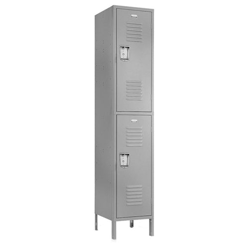 Double Tier Lockers - 15"d x 12"w x 78"h - Gray