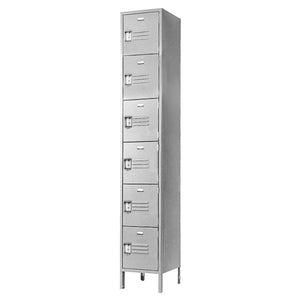 Six Tier Lockers - 15"d x 12"w x 78"h - Gray