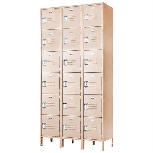 Six Tier Lockers - 12"d x 12"w x 78"h - Champagne