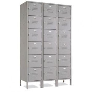 Six Tier Lockers - 18"d x 12"w x 78"h - Gray