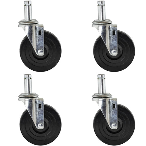 Rubber Stem Casters - 4-Pack