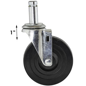 Rubber Stem Casters - 4-Pack