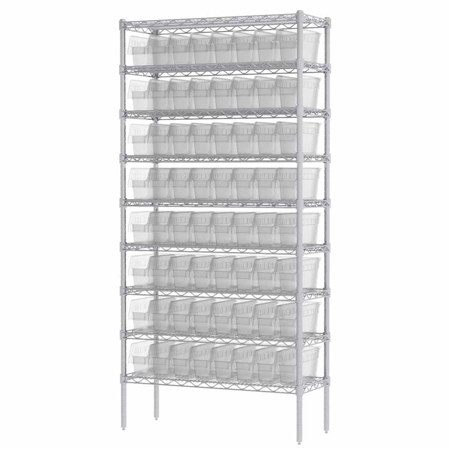 6" ShelfMax Wire Shelving Systems w/ Clear Bins