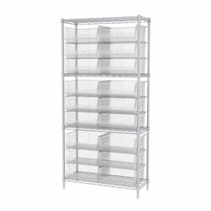 AkroBin Wire Shelving Systems w/ Clear Bins