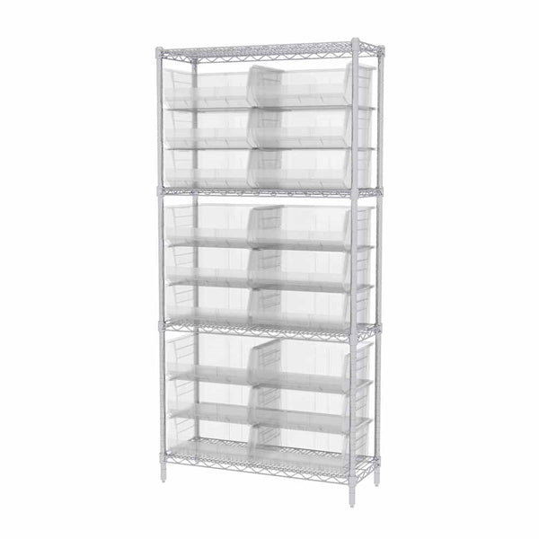 AkroBin Wire Shelving Systems w/ Clear Bins