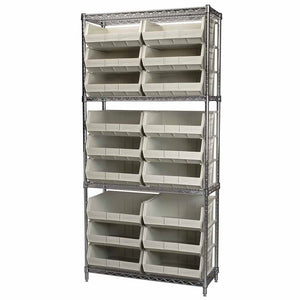 AkroBin Wire Shelving Systems w/ Stone Bins