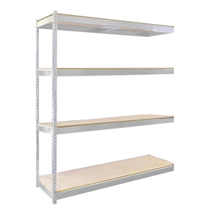 18"d 4-Shelf Double Rivet Add-On Units - Parchment