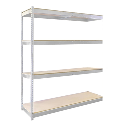 18"d 4-Shelf Double Rivet Add-On Units - Parchment