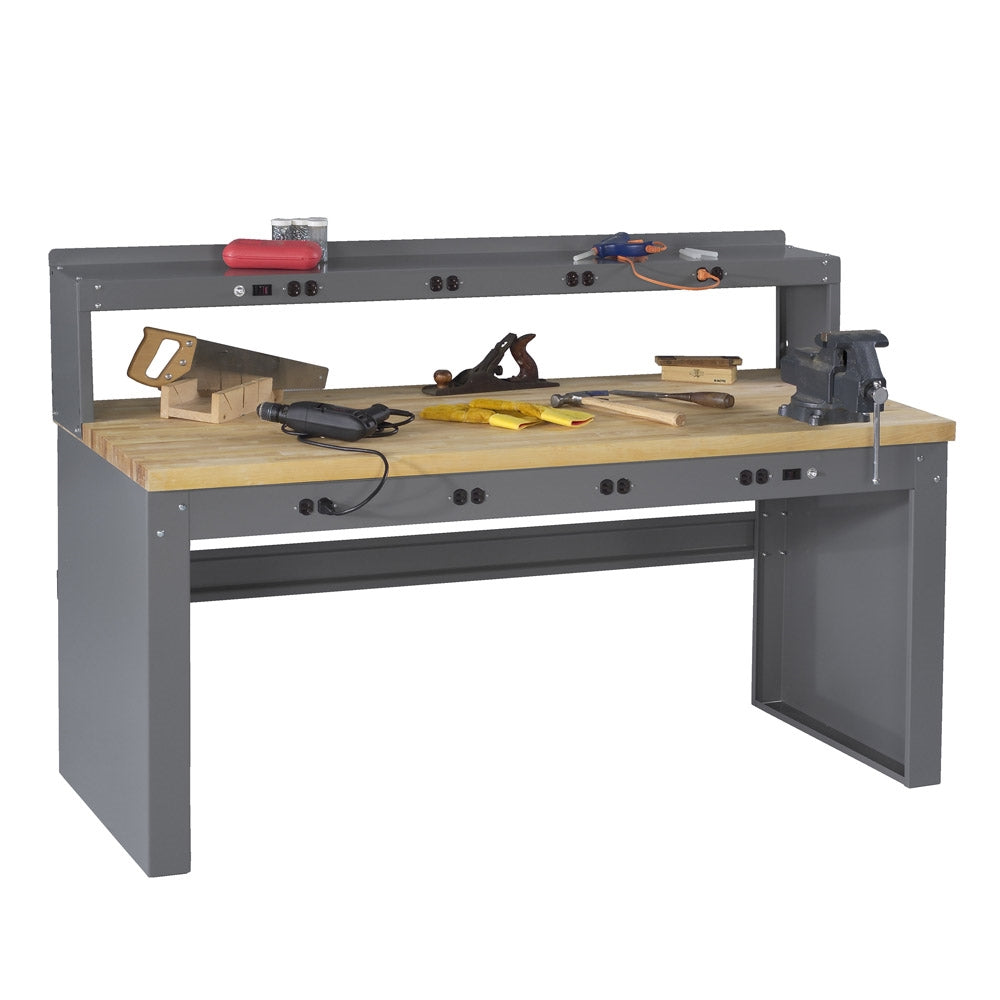 Electric Workbench w/ Electric Riser & Hardwood Top