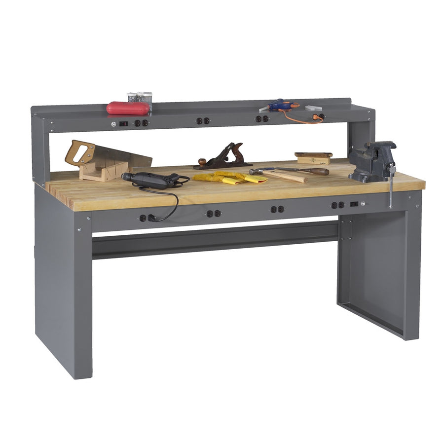 Electric Workbench w/ Electric Riser & Hardwood Top