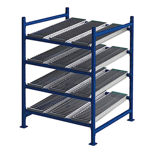 4-Level Gravity Flow Racks w/ SpanTrack Roller Lanes - 48"d x 48"w x 84"h