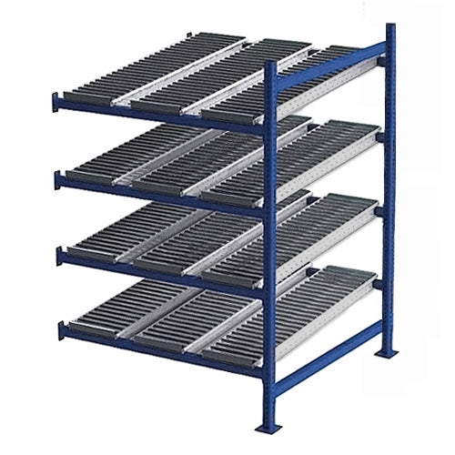 4-Level Gravity Flow Racks w/ SpanTrack Roller Lanes - 48"d x 48"w x 84"h