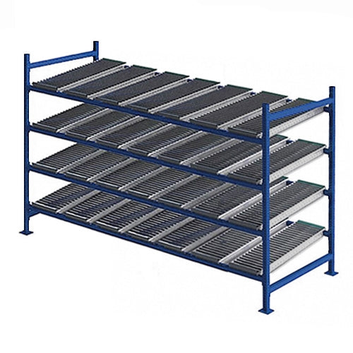 4-Level Gravity Flow Racks w/ SpanTrack Roller Lanes - 48"d x 96"w x 84"h