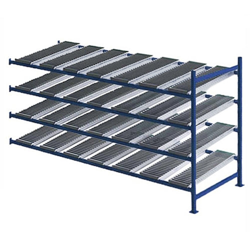 4-Level Gravity Flow Racks w/ SpanTrack Roller Lanes - 48"d x 96"w x 84"h