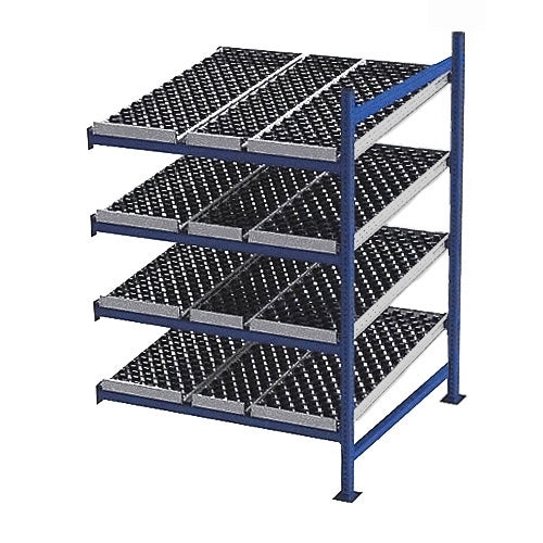 4-Level Gravity Flow Racks w/ SpanTrack Wheel Beds - 48"d x 48"w x 84"h