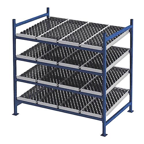 4-Level Gravity Flow Racks w/ SpanTrack Wheel Beds - 48"d x 72"w x 84"h