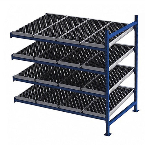 4-Level Gravity Flow Racks w/ SpanTrack Wheel Beds - 48"d x 72"w x 84"h