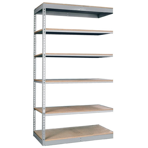 Lyon 12"d 6-Shelf Single Rivet Shelving Add-On Units - Gray