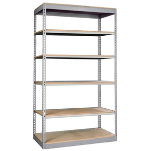 Lyon 12"d 6-Shelf Single Rivet Shelving Starter Units - Gray