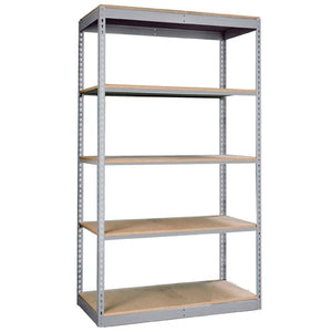 Lyon 18"d 5-Shelf Single Rivet Shelving Starter Units - Gray