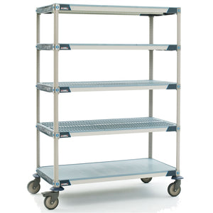 MetroMax i 5-Shelf Stem Caster Carts w/ Grid & Solid Mats