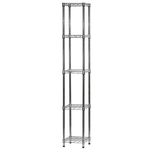 12"d x 12"w Chrome Wire Shelving w/ 5 Shelves