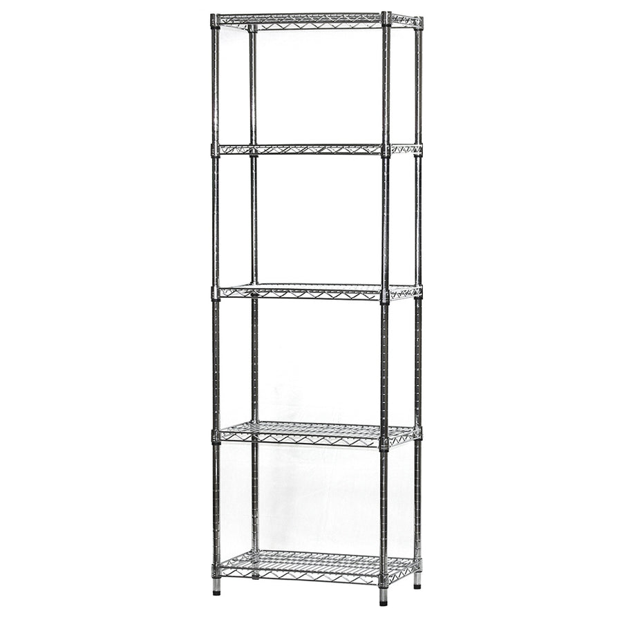 14"d x 24"w Chrome Wire Shelving w/ 5 Shelves