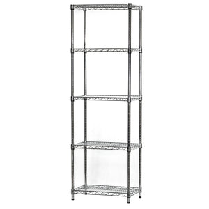 14"d x 24"w Chrome Wire Shelving w/ 5 Shelves