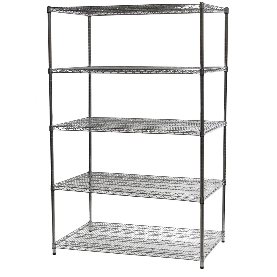 30"d x 48"w Chrome Wire Shelving w/ 5 Shelves