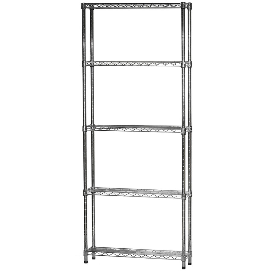 8"d x 30"w Chrome Wire Shelving w/ 5 Shelves