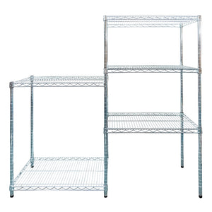 Chrome 5-Tier Staggered Wire Shelving