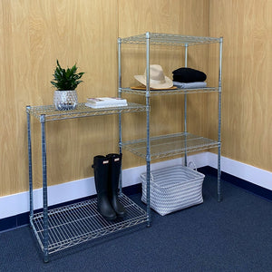 Chrome 5-Tier Staggered Wire Shelving