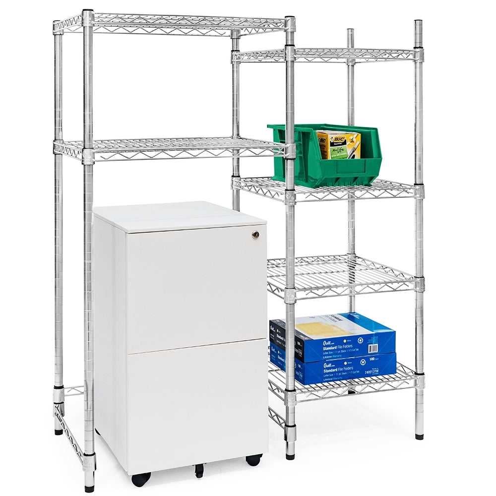 6-Tier Staggered Wire Shelving