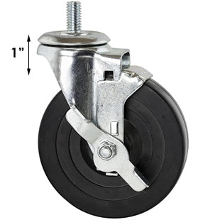 Rubber Threaded Casters - 4-Pack