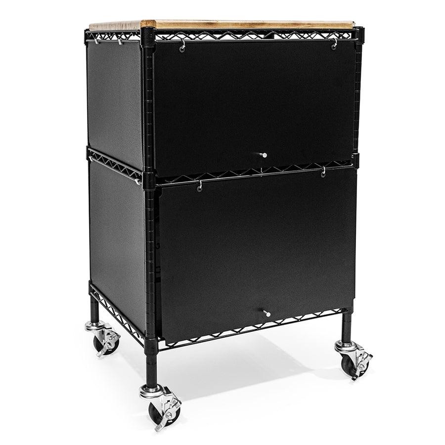 3-Shelf Mobile Coffee Bar Cabinet