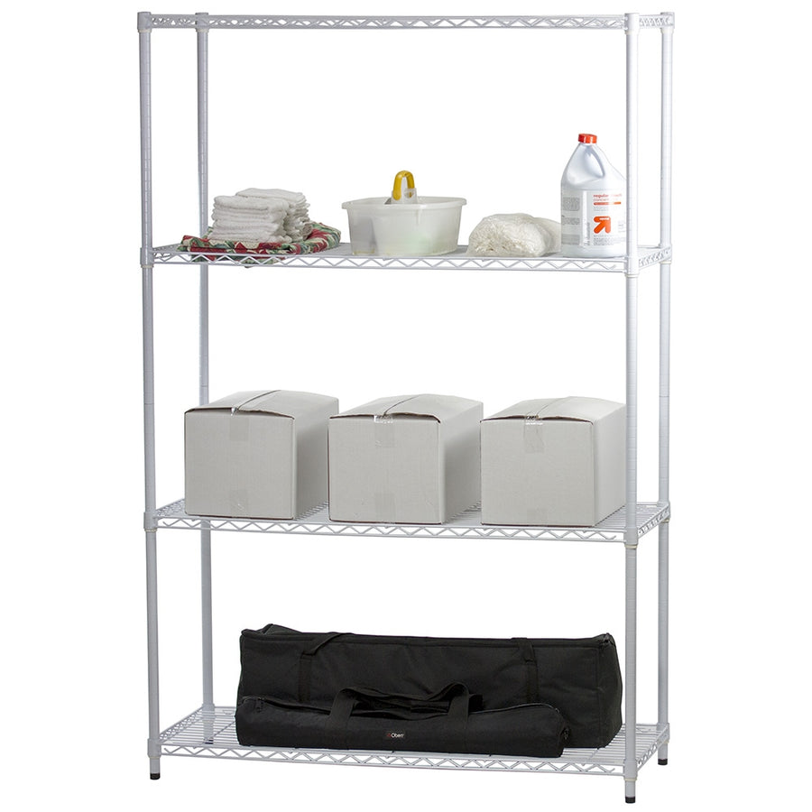 White Wire Shelving w/ 4 Shelves