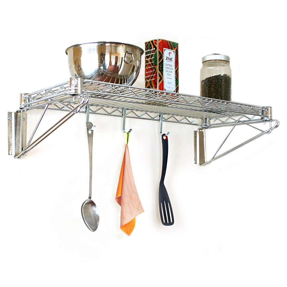 14"d Wall-Mounted Wire Shelving