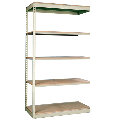 12"d 5-Shelf Single Rivet Add-On Units - Parchment