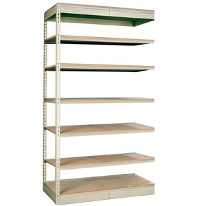 12"d 7-Shelf Single Rivet Add-On Units - Parchment