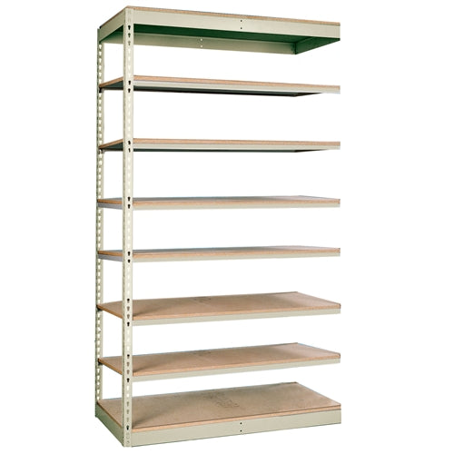 12"d 8-Shelf Single Rivet Add-On Units - Parchment